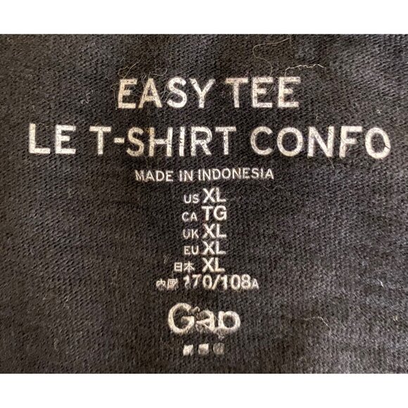 GAP Easy Tee LE T Shirt Confo Dress Vneck Short Sleeve Size XL Cotton Black - Picture 4 of 4